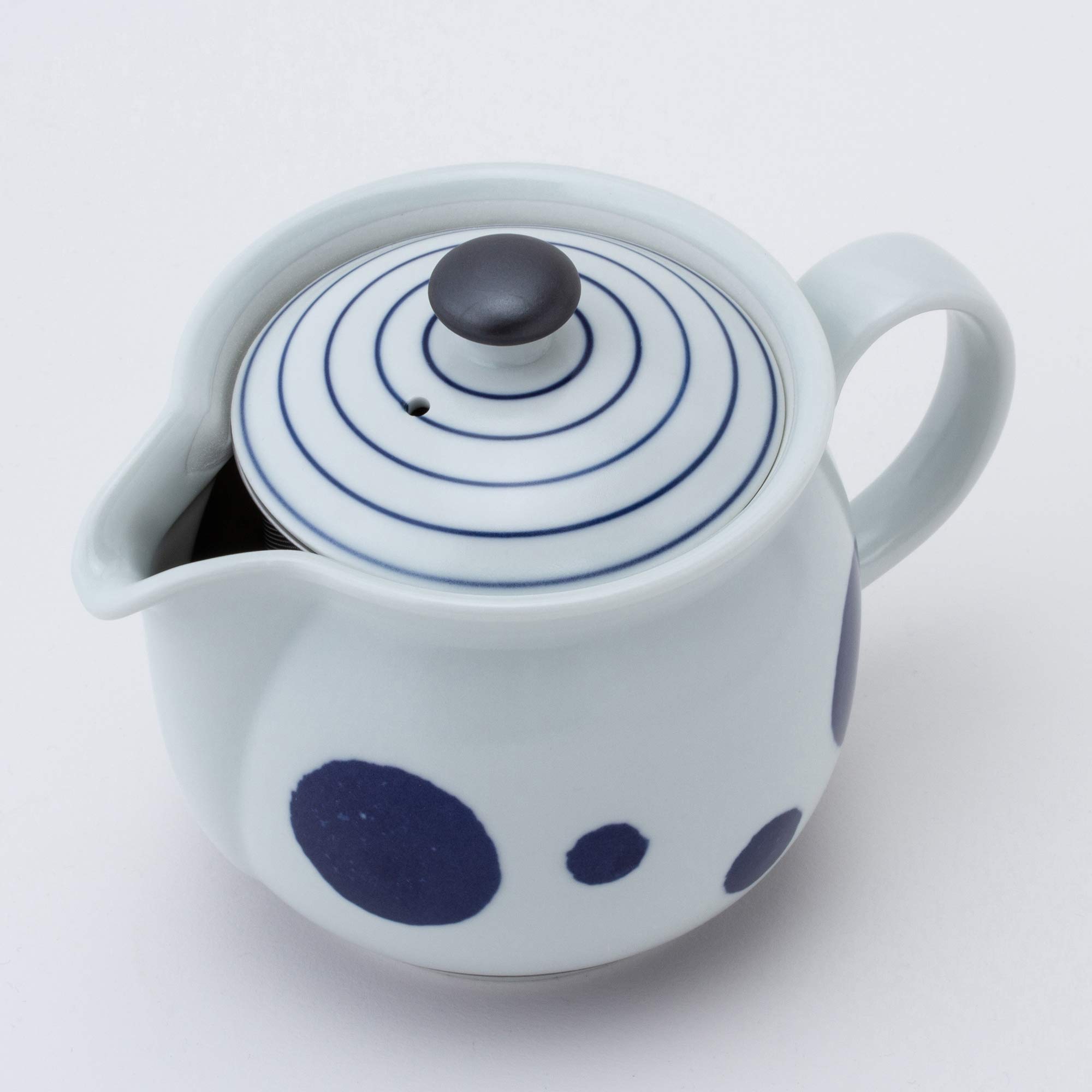 Hasamiyaki 14049 Teapot, Round Crest Line Pattern (Super Stainless Steel with Tea Strainer) Capacity: Approx. 15.9 fl oz (450 ml), Made in Japan