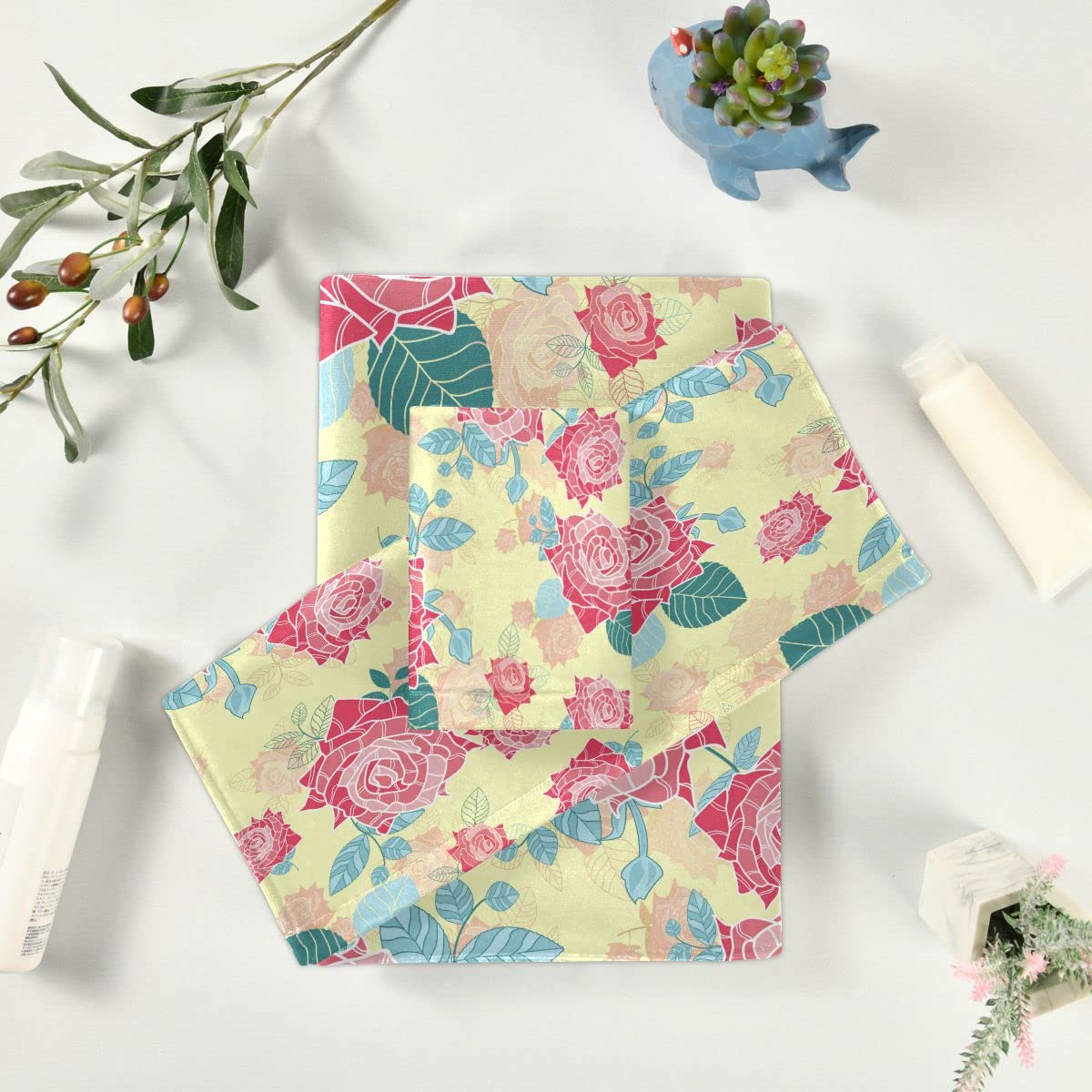 Confezione da 2 asciugamani da bagno in cotone, morbidi e assorbenti e ad asciugatura rapida, 74 x 34 cm (K