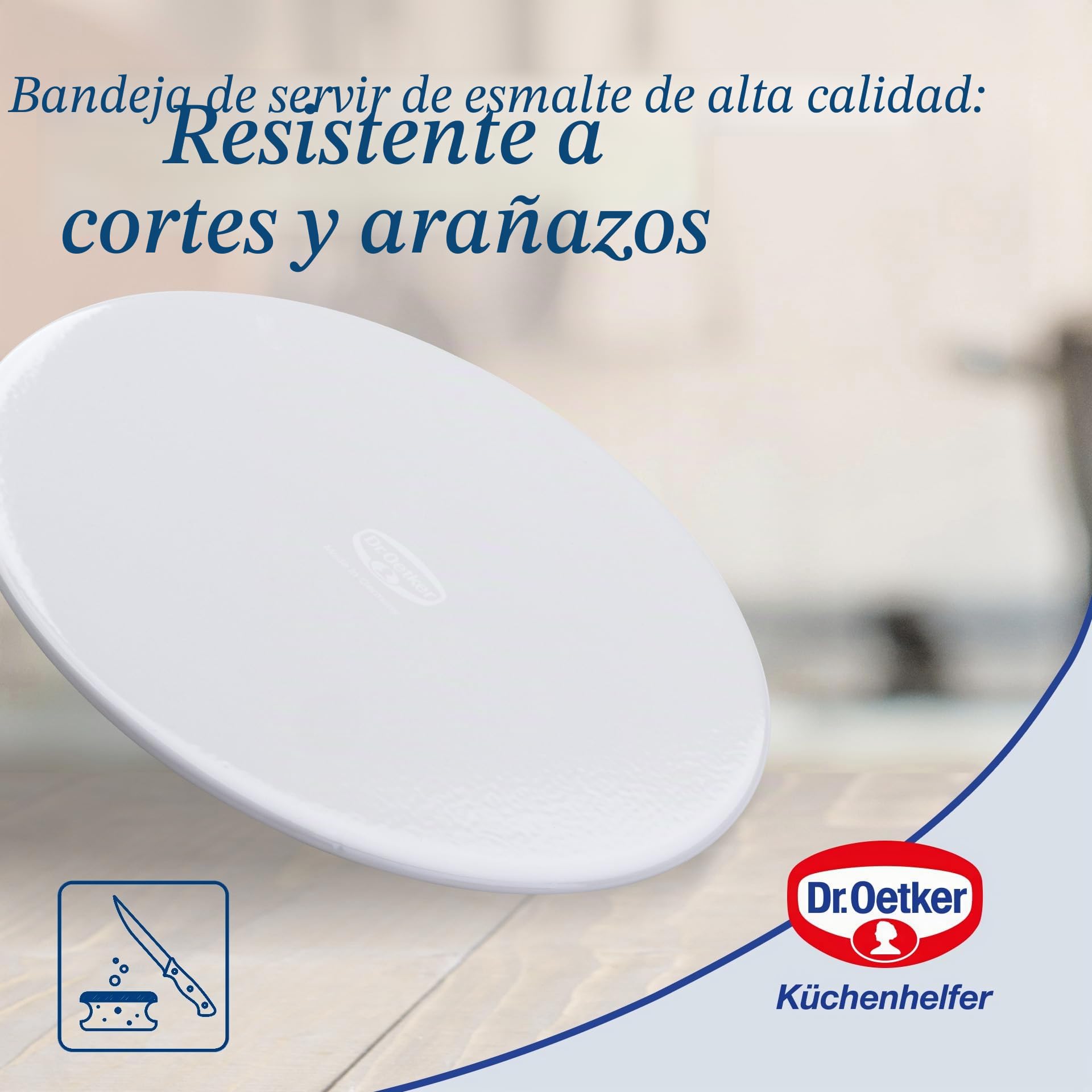 Dr. Oetker Molde de 26 cm de diámetro exclusivo tradicional para deliciosos moldes para tartas con sellado esmaltado (color gris/marrón/crema)