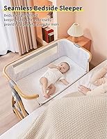 Vista 2 de bonbay Moisés de bebé, moisés de noche para bebé, 4 en 1, moisés portátil con ruedas, mosquitero y cesta de almacenamiento, cuna mecedora ajustable