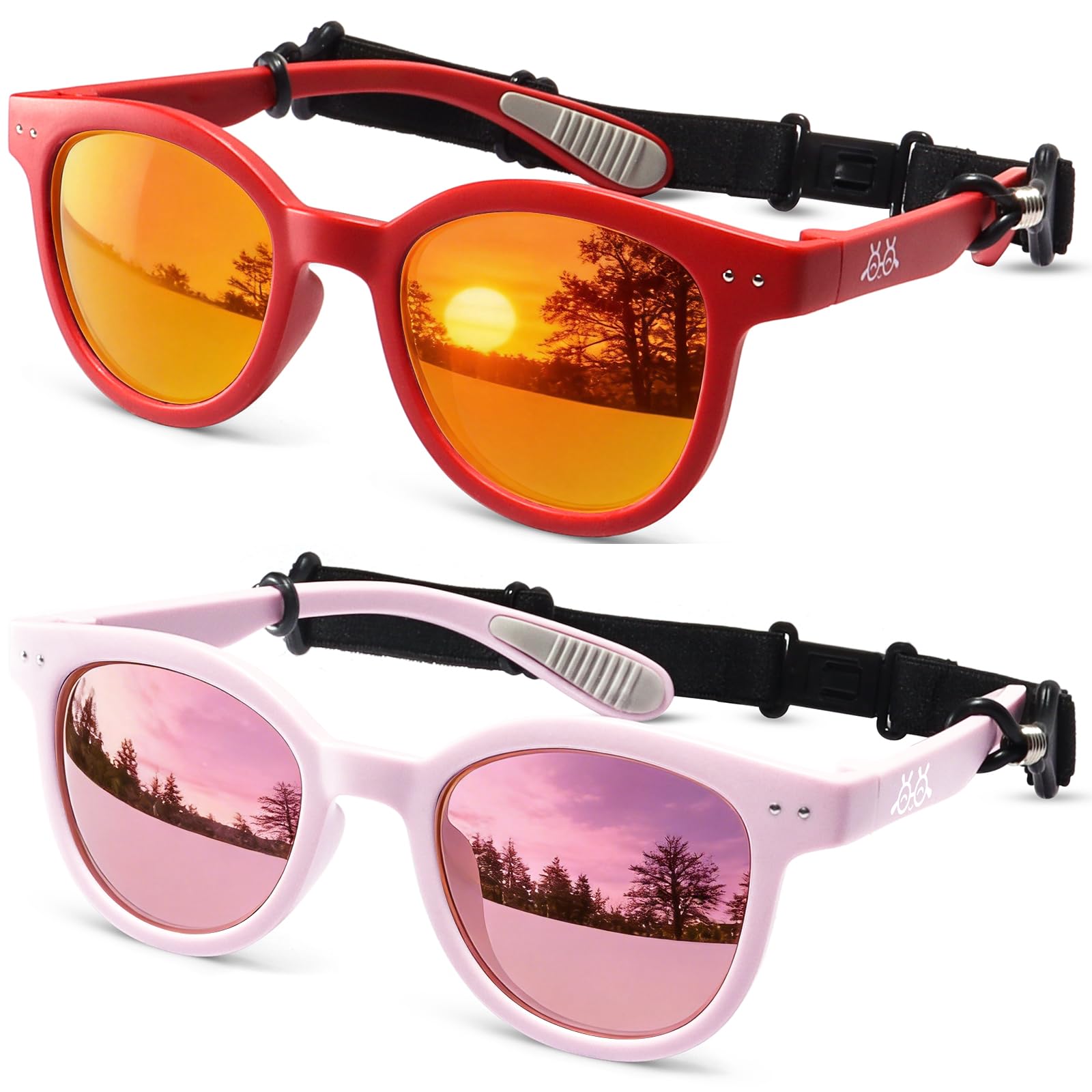 Toddler Kids Sunglasses for Boys Girls Age 2-12 Polarized UV400 with Strap