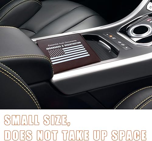 Miniatura 6 de Kewucn Soporte para registro y seguro de automóvil, paquete de 2 organizadores de documentos esenciales de alta calidad con cierre de velcro fuerte,