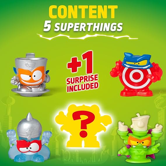 Superthings Kazoom Power Mission - Pack of 5 - Includes 5 SuperThings (Includes 1 Surprise Figure and 1 Silver Super Guide) - Pack of 6