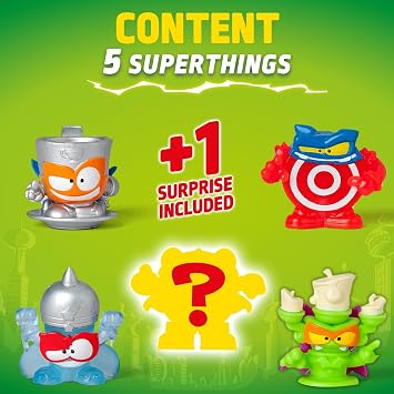 Superthings Kazoom Power Mission - Pack of 5 - Includes 5 SuperThings (Includes 1 Surprise Figure and 1 Silver Super Guide) - Pack of 6
