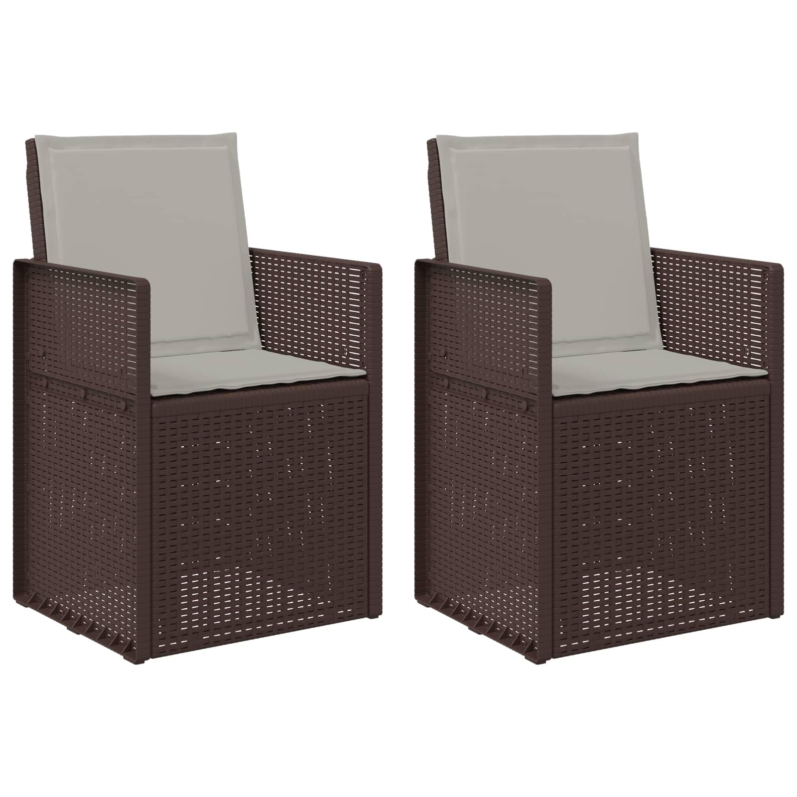 Chaise de salle à manger extérieur pliante en plastique lot de 2 gris et marron
