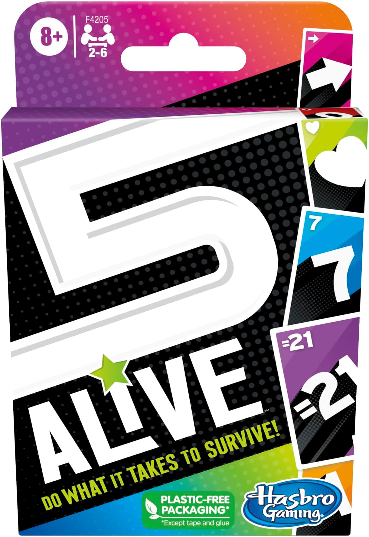 Hasbro Gaming 5 Alive Card Game, Fast-Paced Kids Game, Easy to Learn, Fun Family Game for Ages 8 and Up, Card Game for 2 to 6 Players, Multicolor, Birthday Gift for Kids