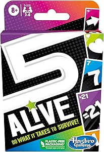 5 Alive Card Game, Fast-Paced Game for Kids and Families, Easy to Learn, Fun Family Game for Ages 8 and Up, Card Game for 2 to 6 Players