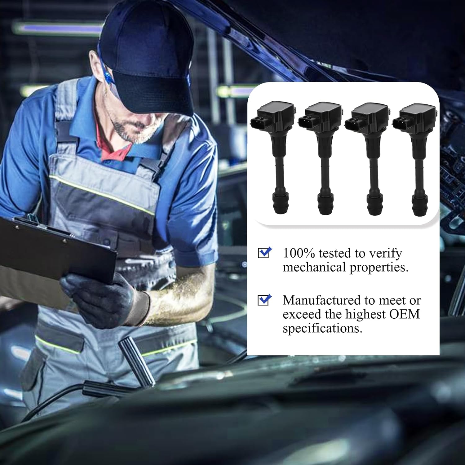 UF350 Ignition Coil Pack Compatible with 2002-2006 Nissan Altima,2002-2008 Nissan Sentra,2002-2013 X-Trail 2.5L L4 Replaces# 5C1395, C1398,22448-8H310, 22448-8H315,224488H311,22448-8H300