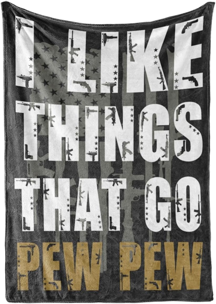 InnoBeta Funny Firearm Gifts for Men, for Gun Lovers, Gun Stuff, Gun Accessories for Men, Flannel Throw Blanket, 50"*65"