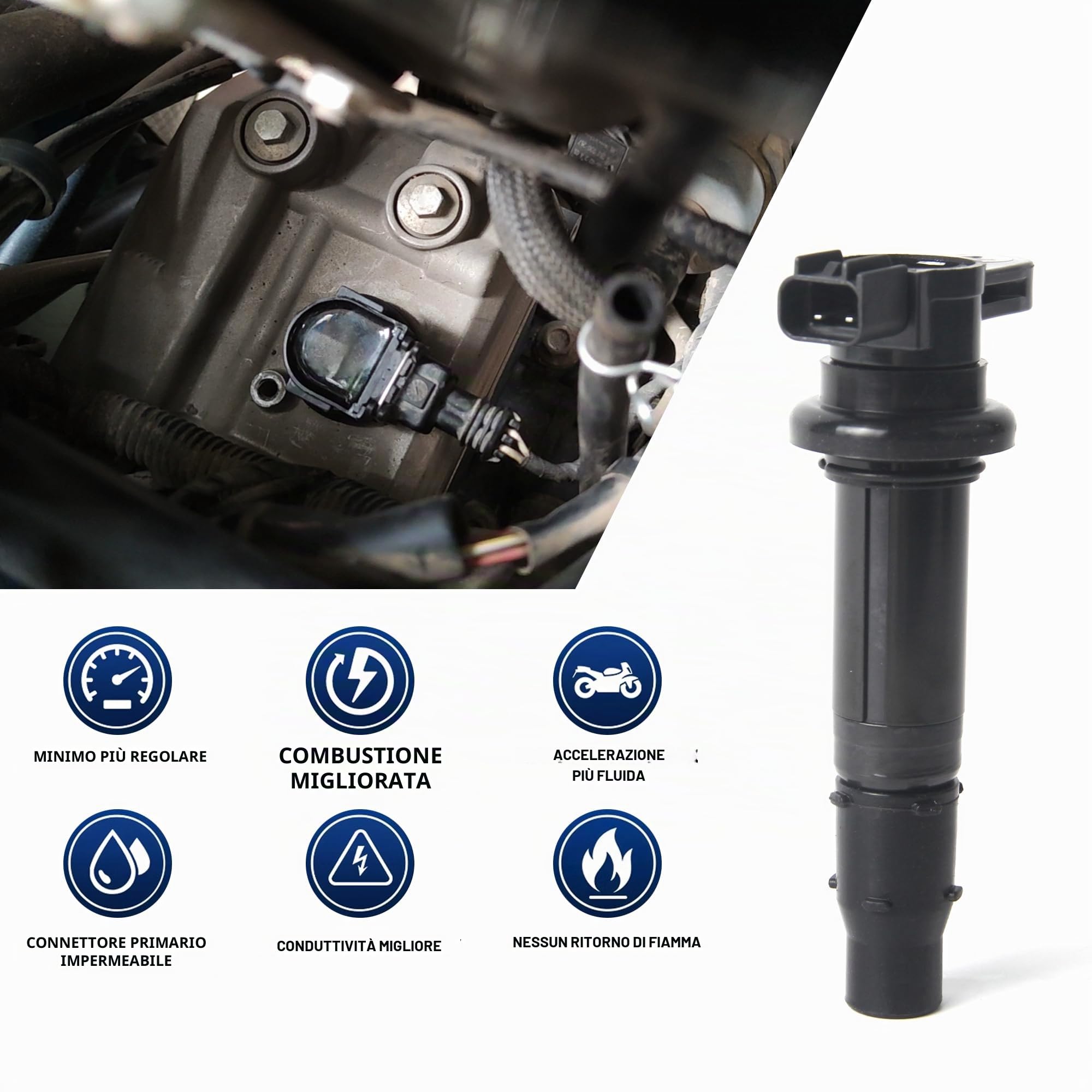Kit 2 Bobine di Accensione per BMW R1150R ROCKSTER 2002-2005, R1150R 2000-2006, R1150RS 2001-2005, R1150RT 2000-2006, 12-13-7-707-549 Ricambi e Accessori per Motociclette