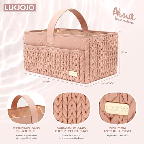 Miniatura 4 de Lujoso organizador de pañales para bebé, cesta de almacenamiento para niños y niñas recién nacidos, cesta de viaje para pañales y toallitas de bebé,