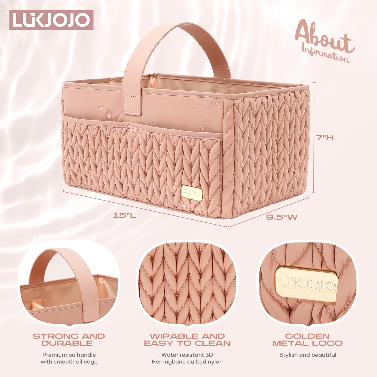 LUKJOJO Nappy Organiser Storage Caddy - Image 4
