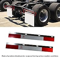 Vista 10 de Pair 24"x3" Angled Reflector Strips Mud Flap Hanger for Semi Truck Trailer Conspicuity Safety Caution Mudflap Hanger Reflector Top Plates with