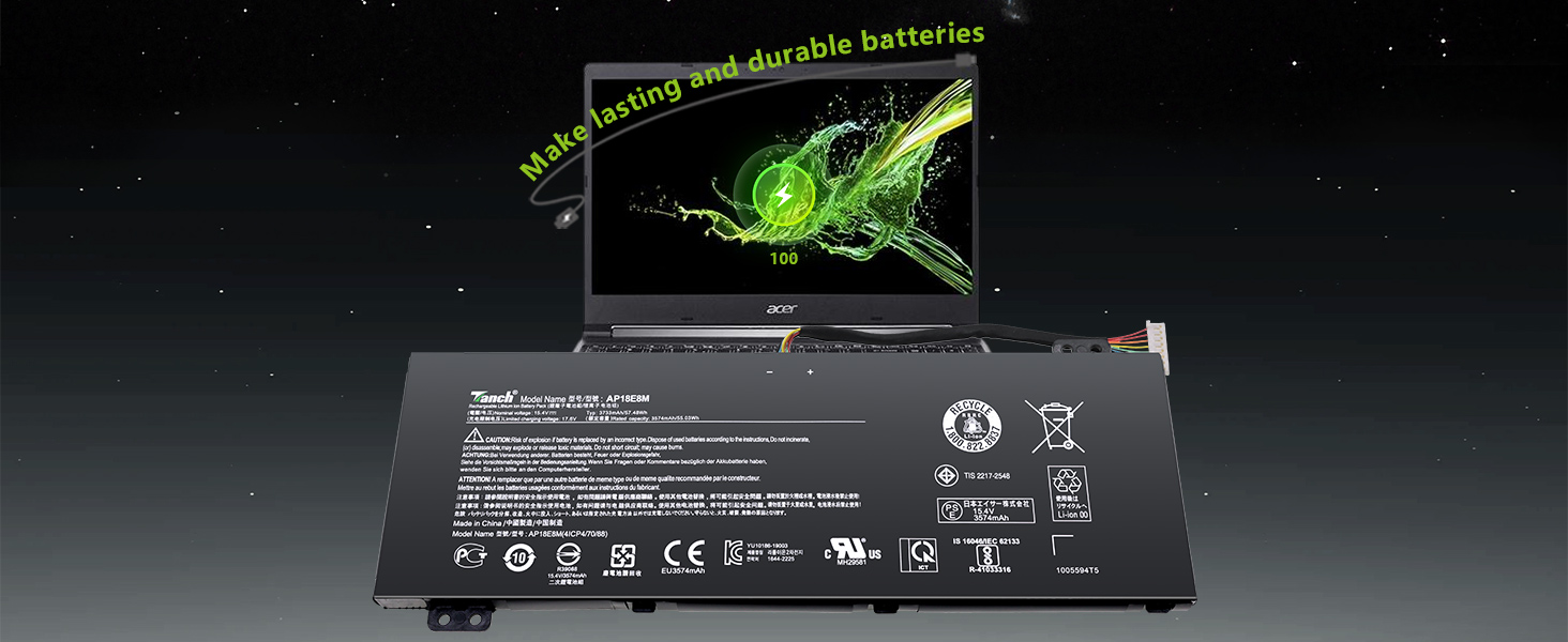 AP18E7M Battery for Acer NITRO AN515-57-N20C1 (DC17) KT.00407.007 KT.0040G.009