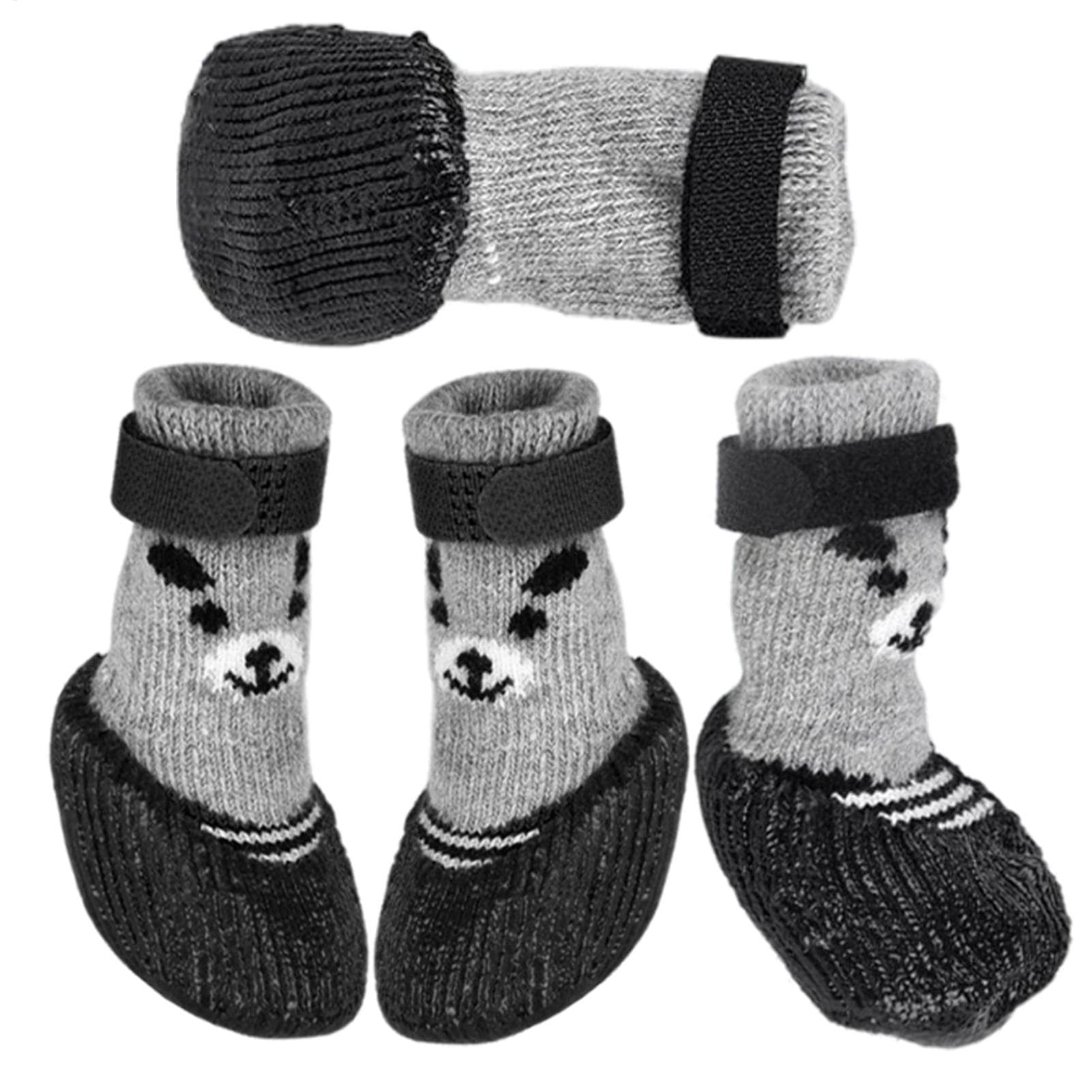 Dog Paw Booties | Winter Anti Slip Dog Boots,Dog Adjustable Strap Shoe Cover, Breathable Dog Booties Pet Supplies for Large Medium Small Dogs