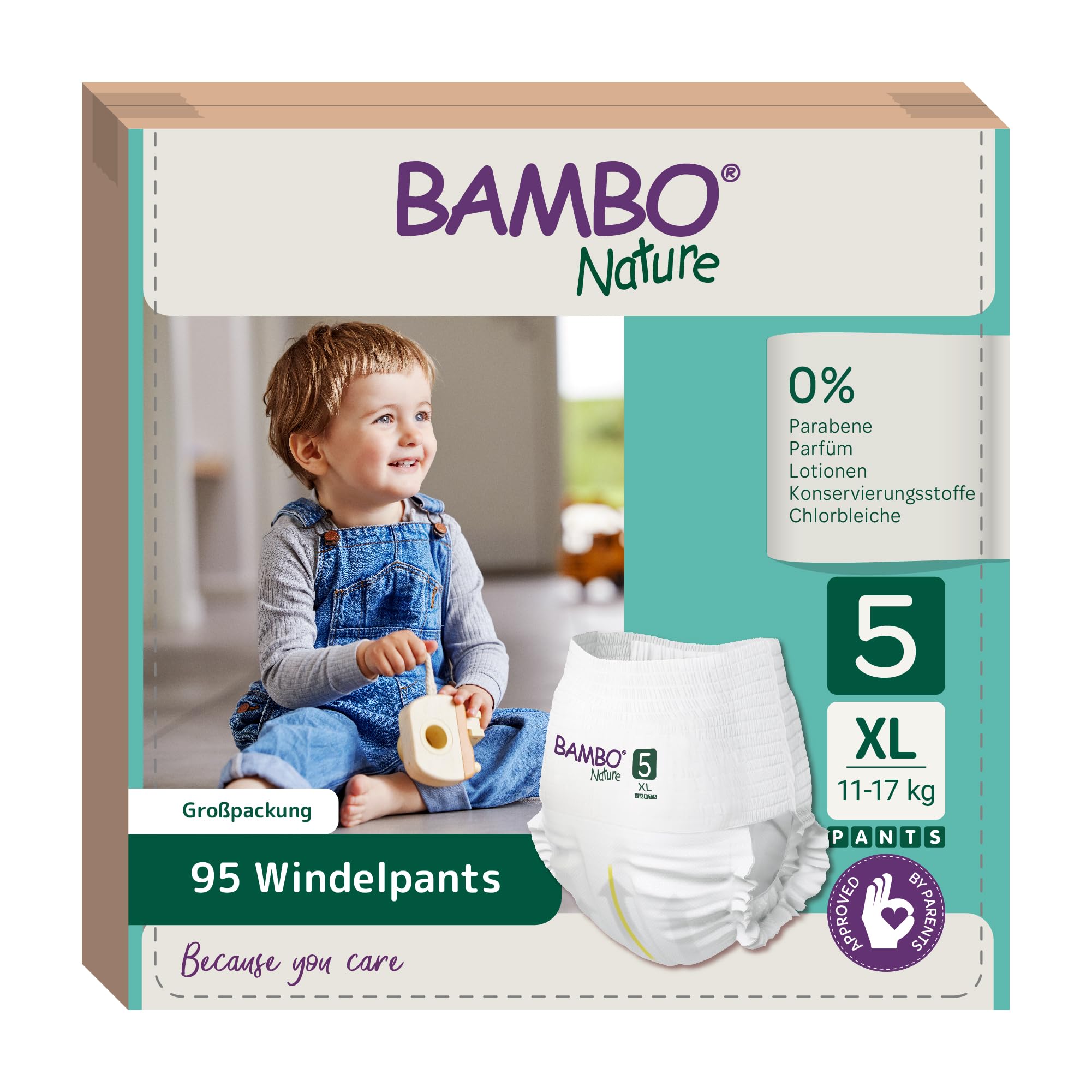 Bambo Nature Premium Trainingshosen, Junior, Größe 5, 12-18 kg, 5 x 19 Stück
