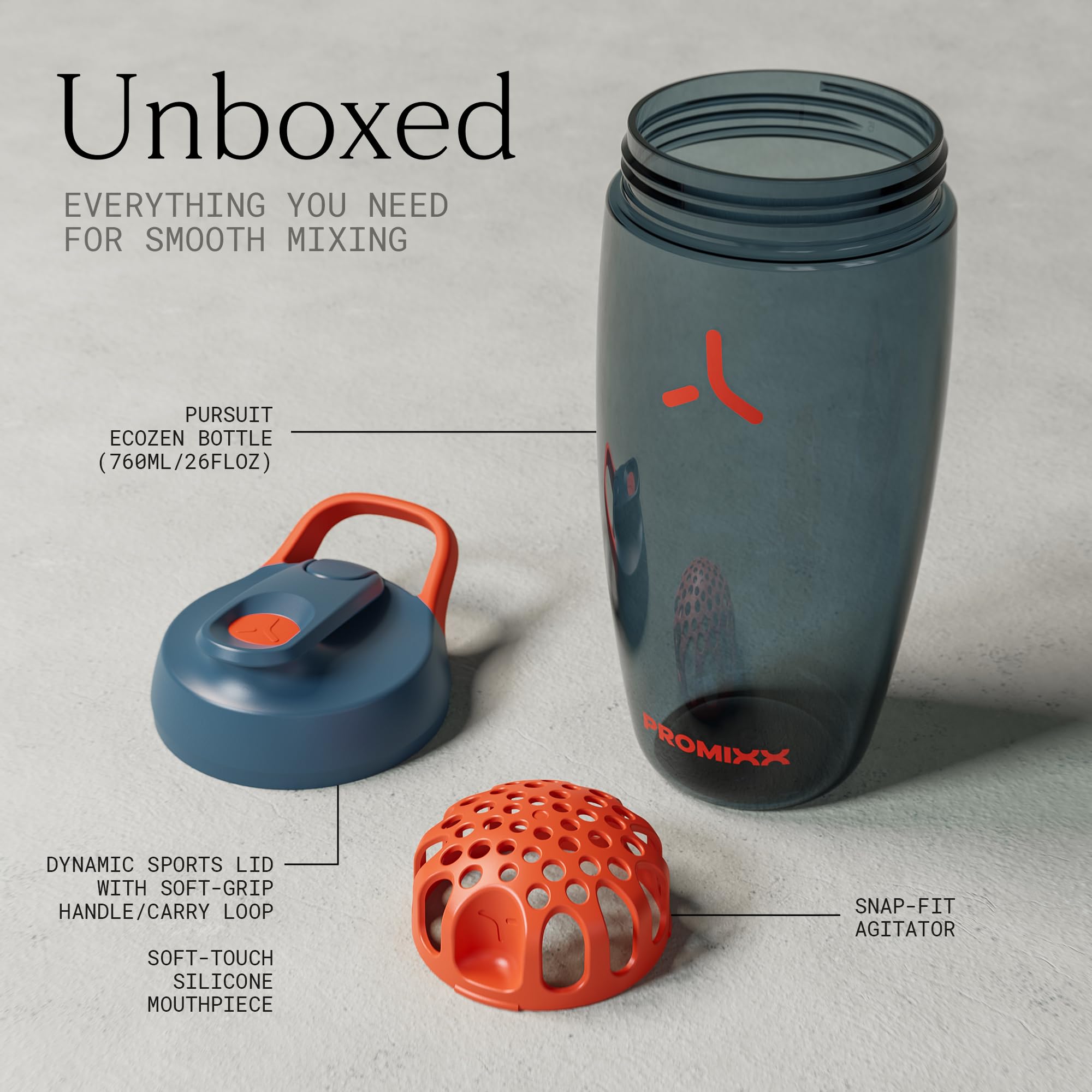 PROMIXX Pursuit Protein Shaker Bottle 26oz, Ecozen, Midnight Blue — Amazon image 8
