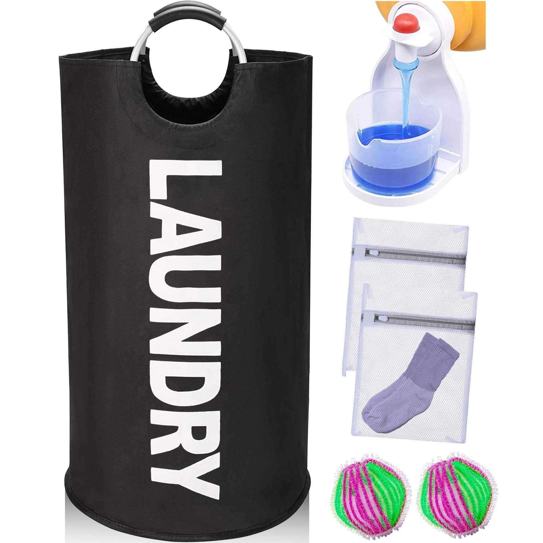 Photo 1 of 1 Laundry Basket, 2 Mesh Bags, 1 Cup Holder, 2 Lint Balls