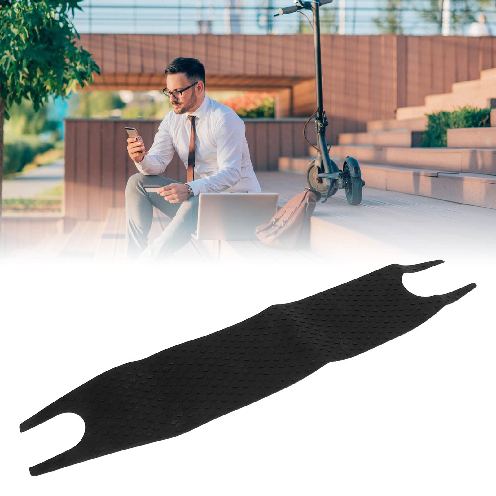 Tefola Silicone Foot Pad, Electric Scooter Silicone Foot Pad Foot Mat Sticker Adhesive Pedal Cover Pad Replacement Part for Ninebot ES1