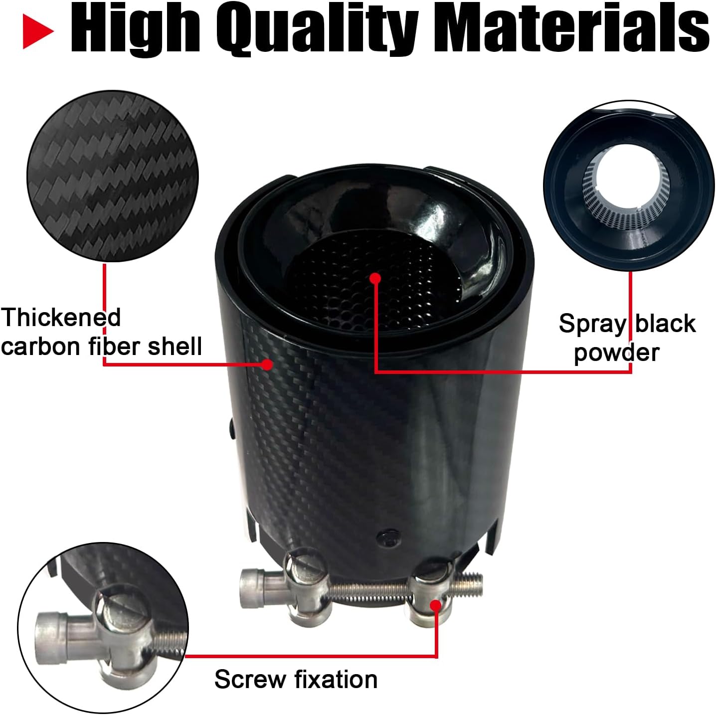 4pcs Carbon Fiber Exhaust Tips for BMW F87 M2 F80 M3 F82 F83 M4 Stainless Steel Tailpipe Tip (M Performance Exhaust)