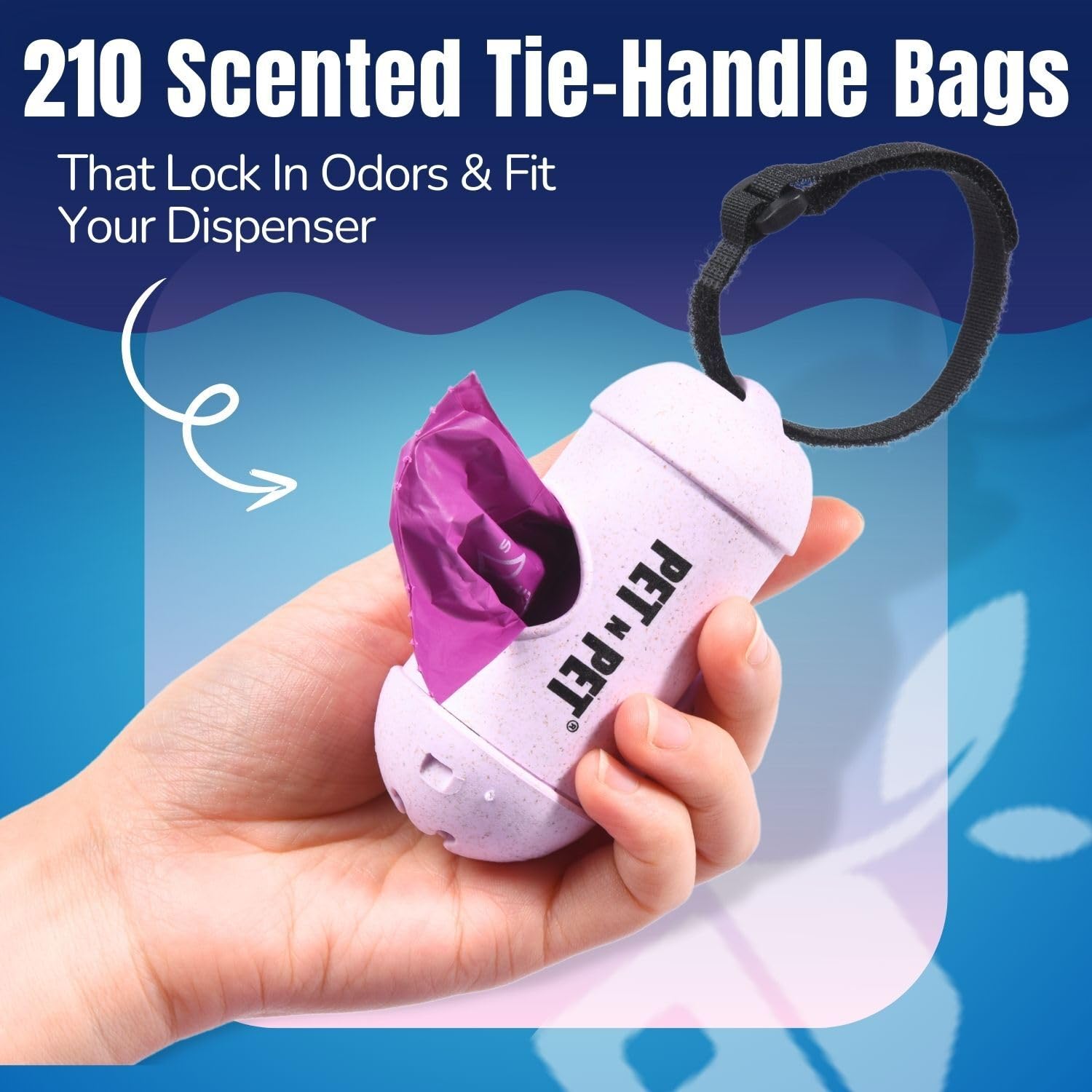 PET N PET, Dog Poop Bags on Refill Rolls with Tie Handles USDA 41% Plant-Based Lavender Scented 210 Count - Image 4