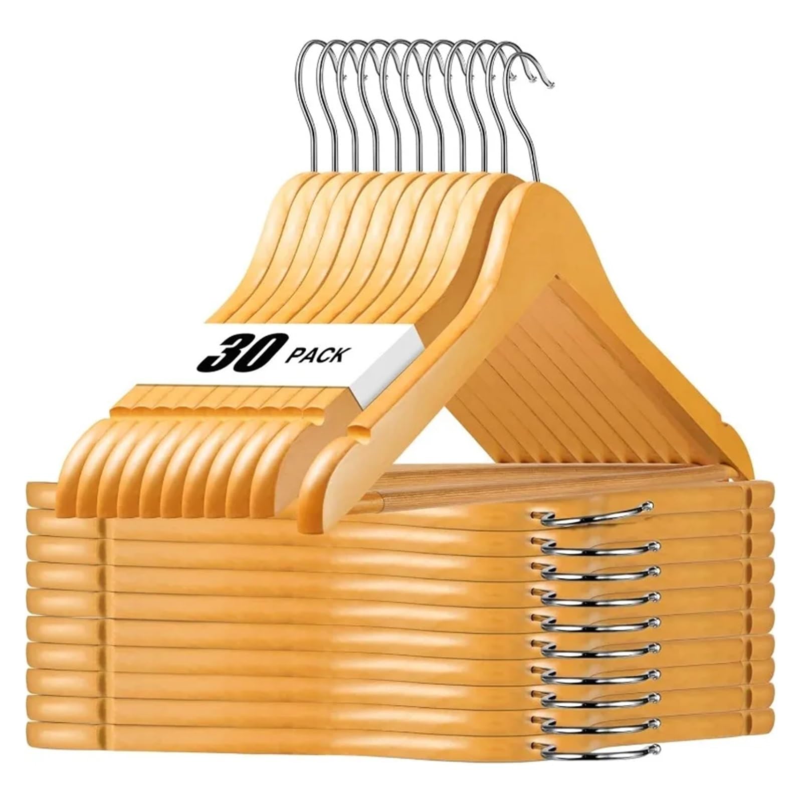 Clothes Hangers Wooden Hangers 30 Pack Wood Clothes Smooth Finish Coat