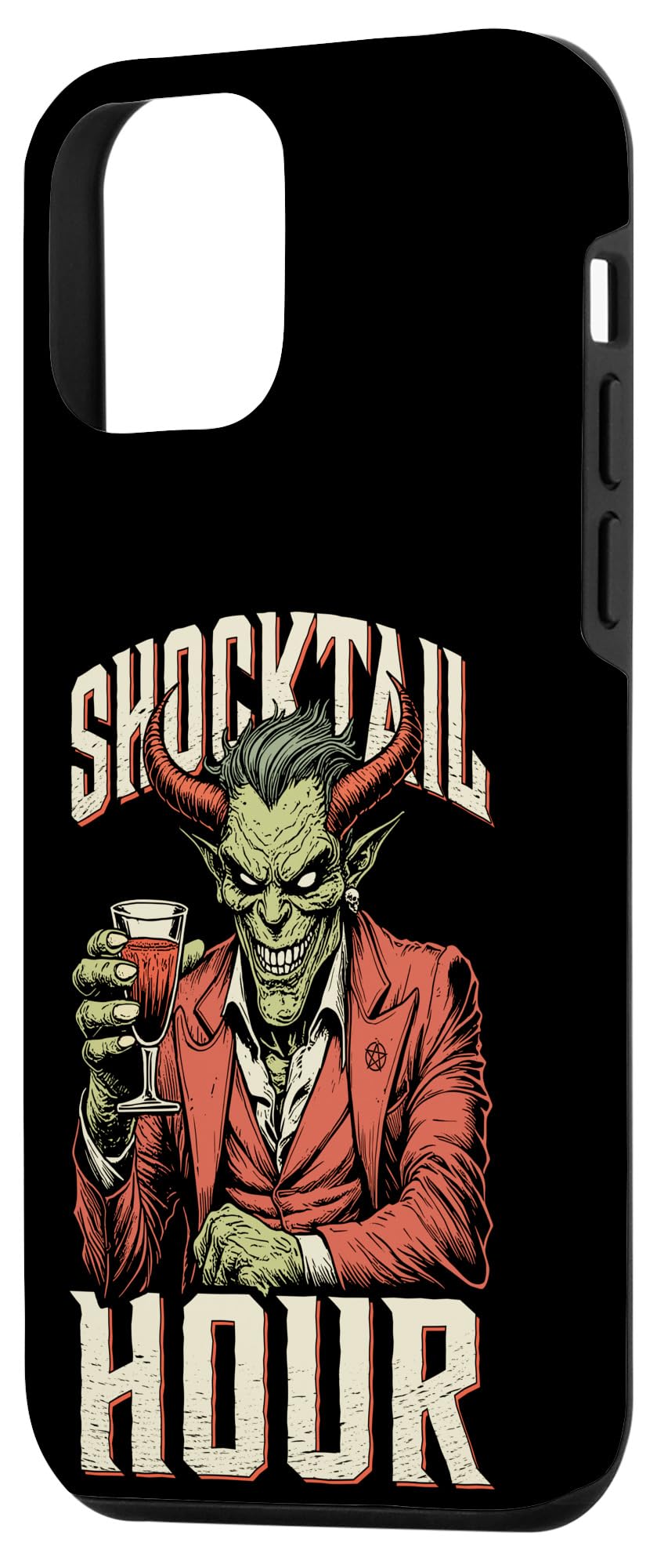 iPhone 12 mini Shocktail Hour Funny Halloween Devil Demon Hell Cocktail Case - Image 2