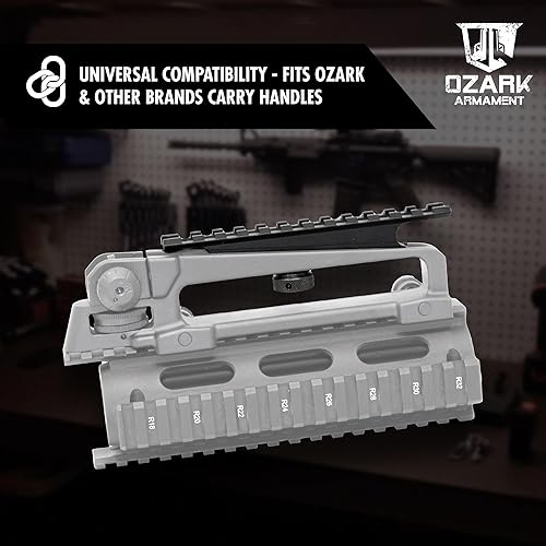 Miniatura 7 de Soporte de asa de transporte y asa de transporte, montaje en riel Picatinny diseñado para miras de asa de transporte, mango de transporte