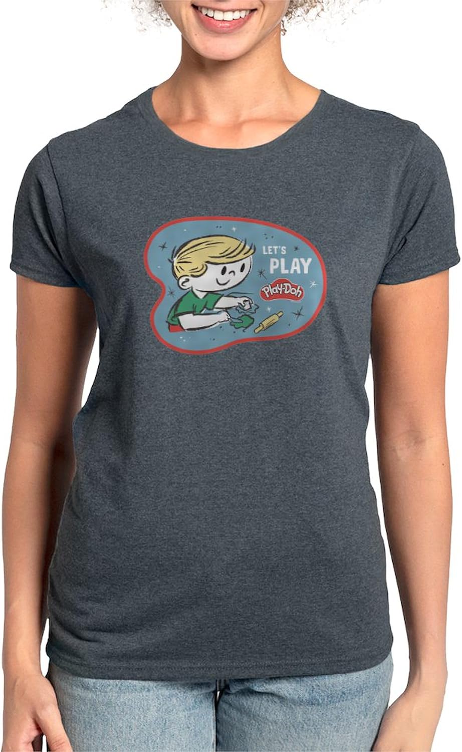CafePress Play Doh: Let's Play Women's Value T Shirt Womens Cotton Dark T-Shirt