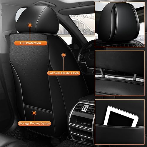 Miniatura 2 de AOMSAZTO Funda de asiento de automóvil, compatible con Chevrolet Cruze 2011-2019, funda de cojín de cuero para automóvil, juego completo de 5 fundas