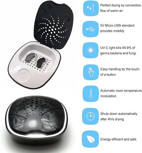 Miniatura 2 de Deshumidificador eléctrico portátil USB Secador de audífonos, rango de temperatura 104 ~ 122 grados, ahorro de energía y seguro
