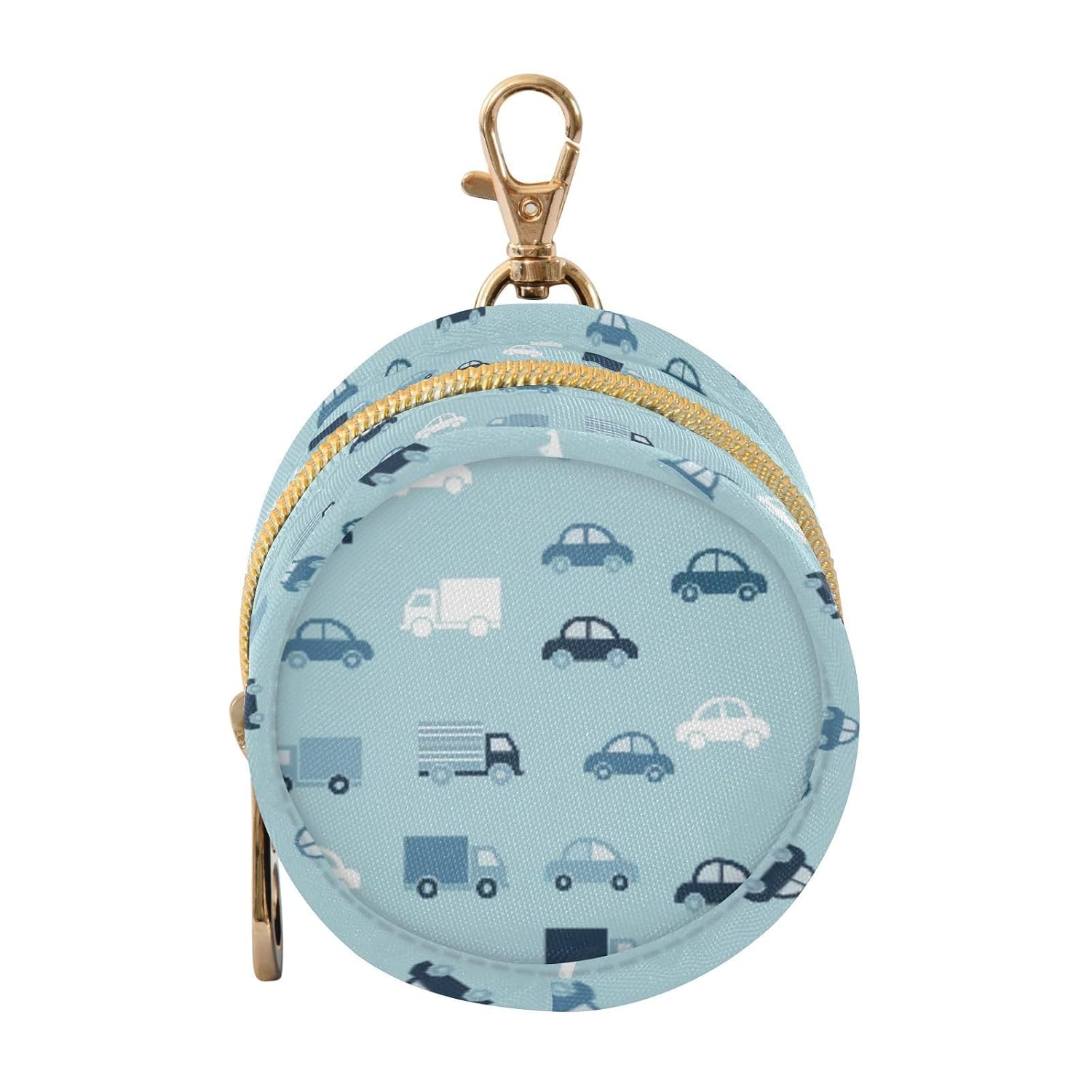 Cartoon Truck Blue Pattern Pacifier Holder Case with Clip Pacifier Storage Case Baby Pacifiers Holder Portable for Diaper Bag Baby Boy Girl Must Haves