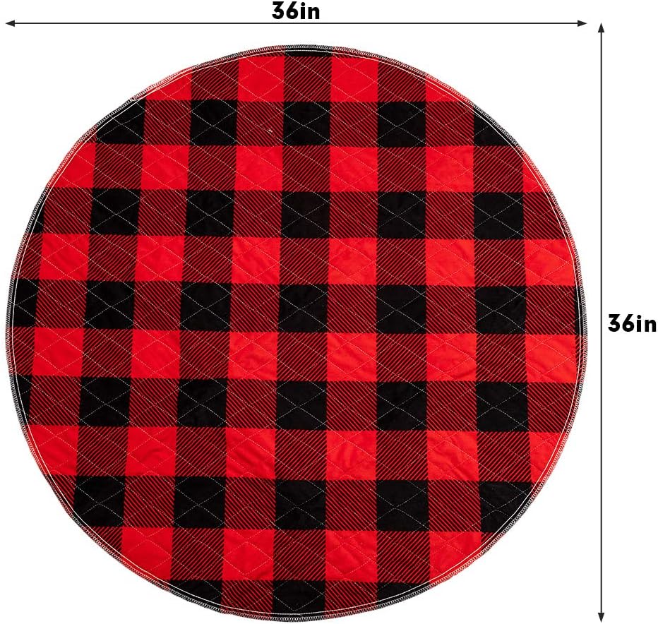 KOOLTAIL Washable Pee Pads for Dogs 2 Pack - Non-Slip Round Plaid Puppy Potty Pad for Dog Playpen, Reusable Whelping Training Pads