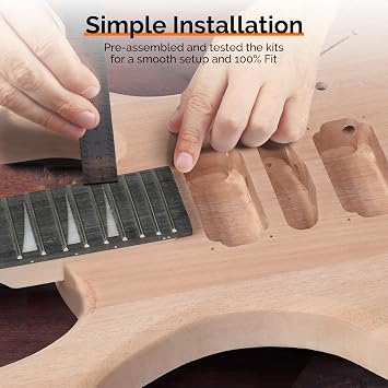 Glarry DIY Electric Guitar Kit, 6 Strings Guitar Kit with Mahogany Wood Body Maple Neck for Beginner, All Components Included Build Your Own Guitar (Burning Fire)