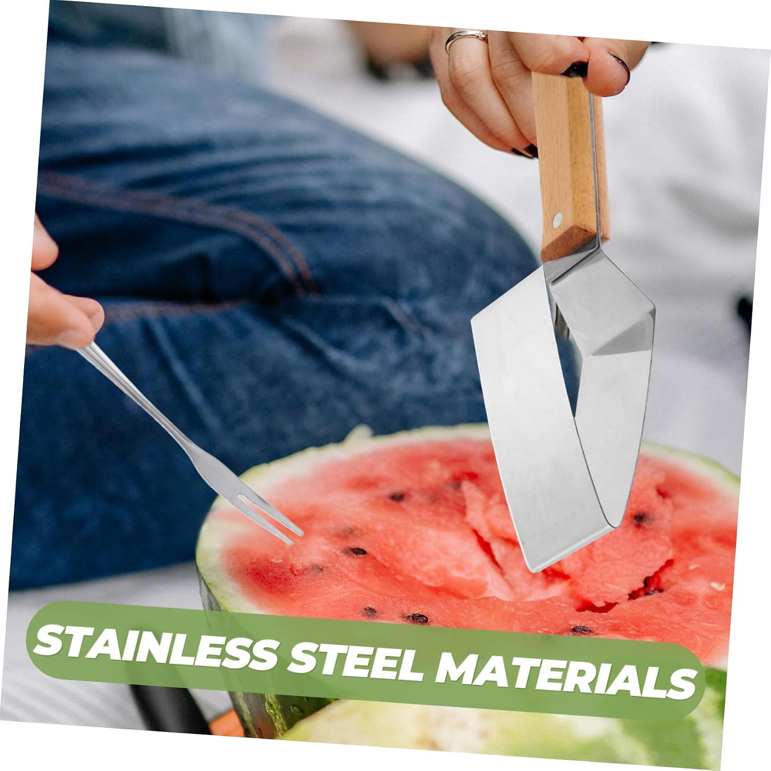 GLEAVI Reusable Watermelon Cutter 430 Stainless Steel Cube Slicer Tool