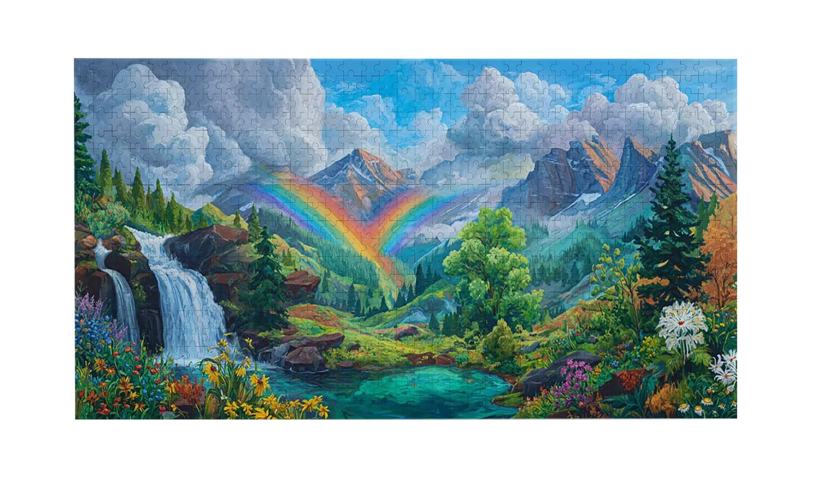 Puzzle para Adultos 1692 Piezas, Montañas del Arco Iris Puzzle, Difícil, Desafiante, Rompecabezas Encajan Perfectamente, Letras en la Parte Posterior, Regalo para Personas Mayores (179x31cm) v-42