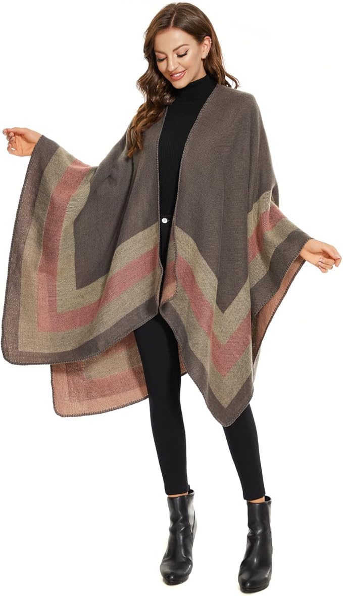 Bufanda, Chalina y Pañuelo para Mujer con Diseño de Punto, Cortaviento de Invierno, Manta y Capa Abierta miniatura 4