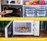 PIKA - Set di contenitori alimentari in acciaio inox - ermetico, compatibile con microonde, forno, congelatore - Batch Cooking (Set di 7) - 3