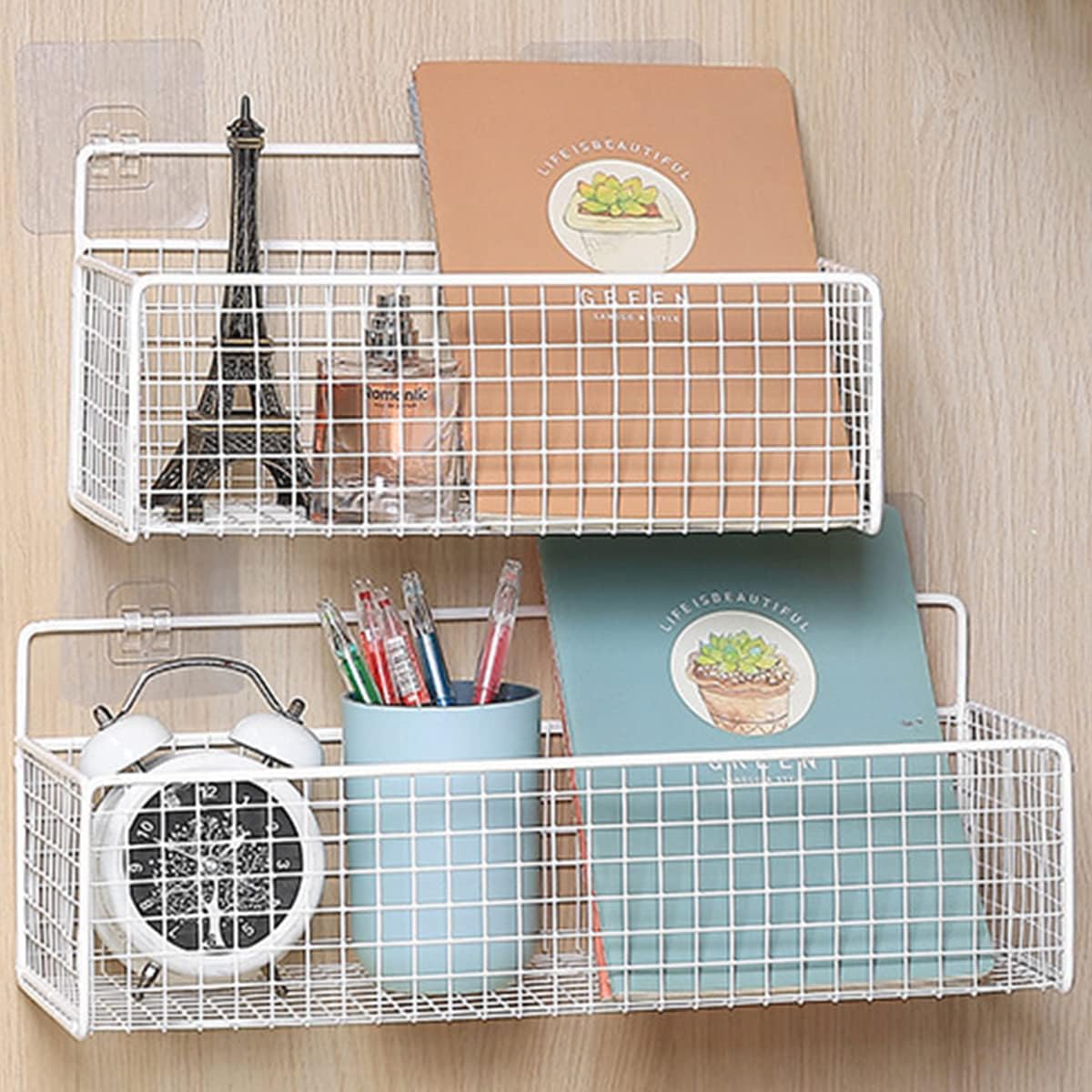 617 CTNRRL 2 Pack Wallmounted Storage BasketsWall Hanging