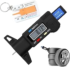 2 x Digital Tread Depth Gauge, 0-25.4 mm LCD Display Gauge, Tyre Gauge Gauge with Large LCD Display for Motorcycle, Car, Truck in Inch/mm
