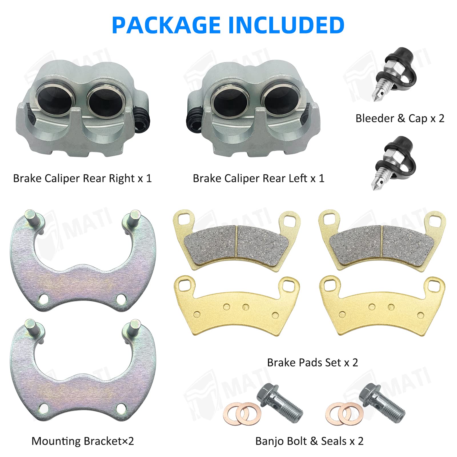 M MATI Pinzas de freno traseras izquierda derecha para Polaris RZR 1000 XP/XP 4 High Lifter RS1 Ranger 900 Crew 2014 1912035 1912141 1912142