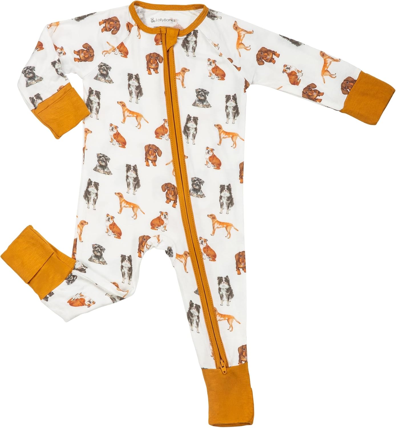 LollyBanks Baby Pajamas, 2-Way Zipper Romper, 95% Viscose Made from Bamboo and 5% Spandex, Baby Sleepers