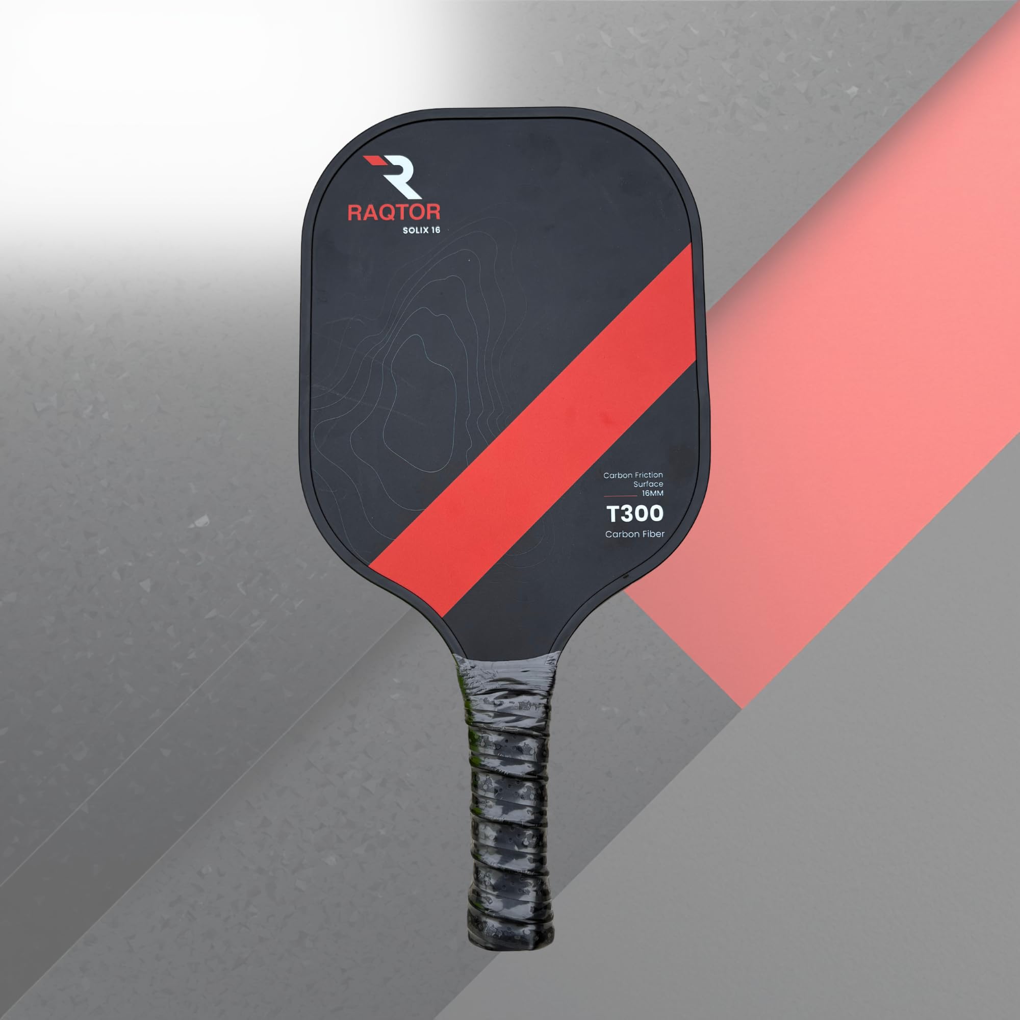 SOLIX 16 Carbon Fiber Pickleball Paddle - 16mm PP Honeycomb Core Lightweight 7.9 oz Racket, Frosted Texture Face for Spin & Control, Elongated Maneuverable Frame, USAPA Approved (Black)-image-3