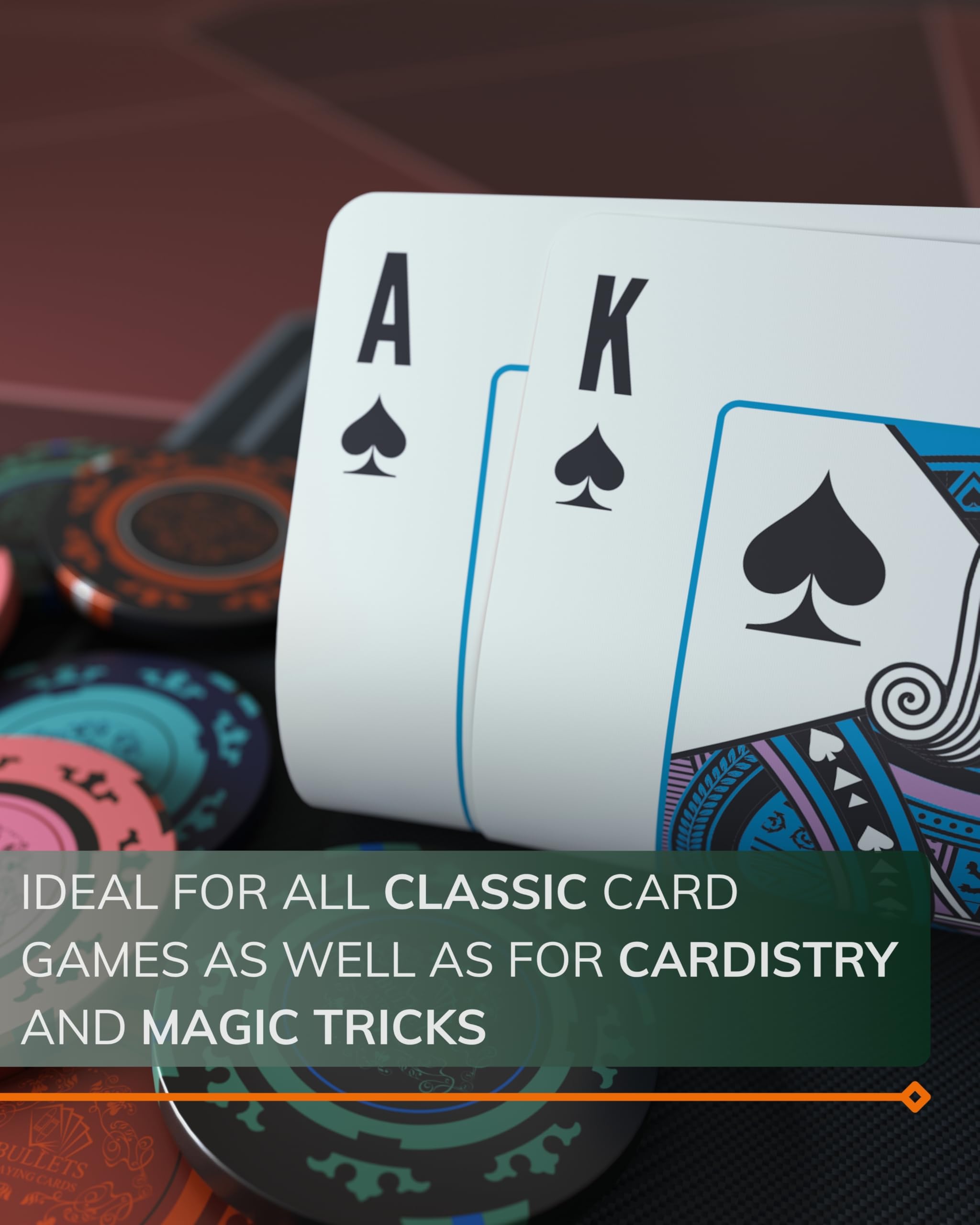 Bullets Playing Cards, Dazzle Cards, Cardistry, 52 Sheets Including 2 Jokers, Magic Cards (Blue), 88 x 62 mm - Image 3