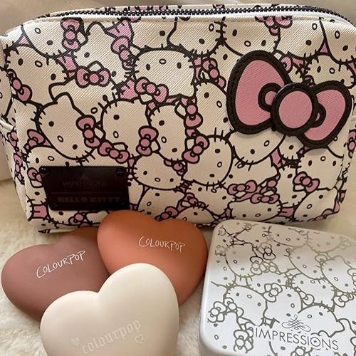 Miniatura 5 de Impressions Vanity Hello Kitty - Bolsa de cosméticos con piel sintética impermeable, bolsa impresa con cremallera para artículos de tocador de