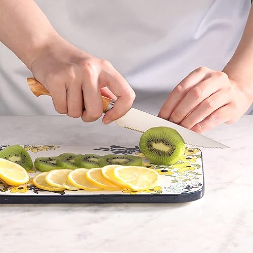 Miniatura 6 de Cangshan OLIV Series 501622 - Cuchillo de utilidad dentado sueco 14C28N de acero forjado de 5 pulgadas