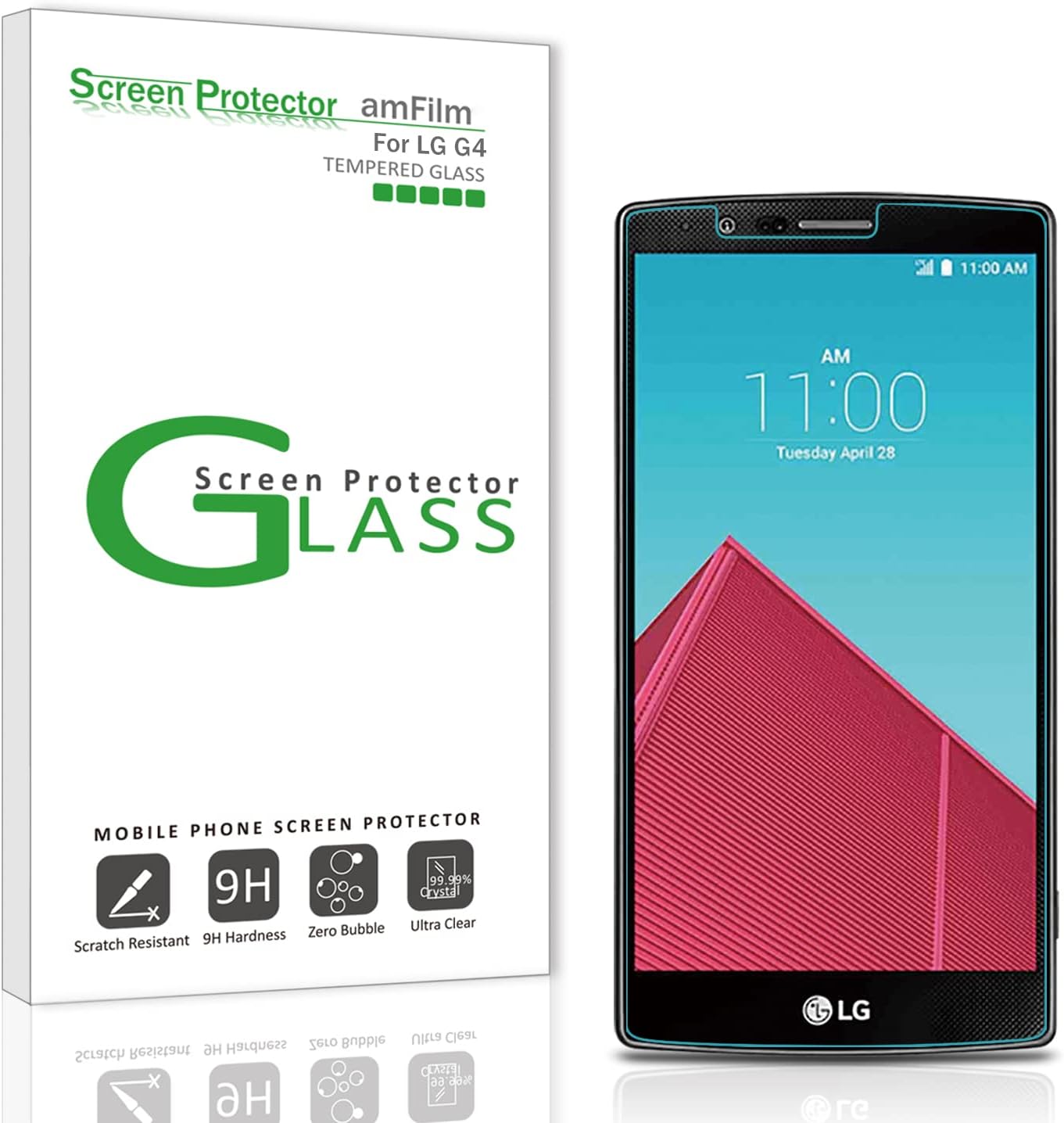 amFilm Glass Screen Protector for LG G4 Tempered Glass
