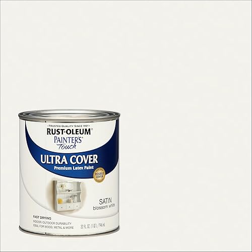 Miniatura 244 de Rust-Oleum Painters Touch, Ultra Cover 2X, 1994502 - Pintura de látex, color almendra, 1 cuarto de galón Almendra brillante
