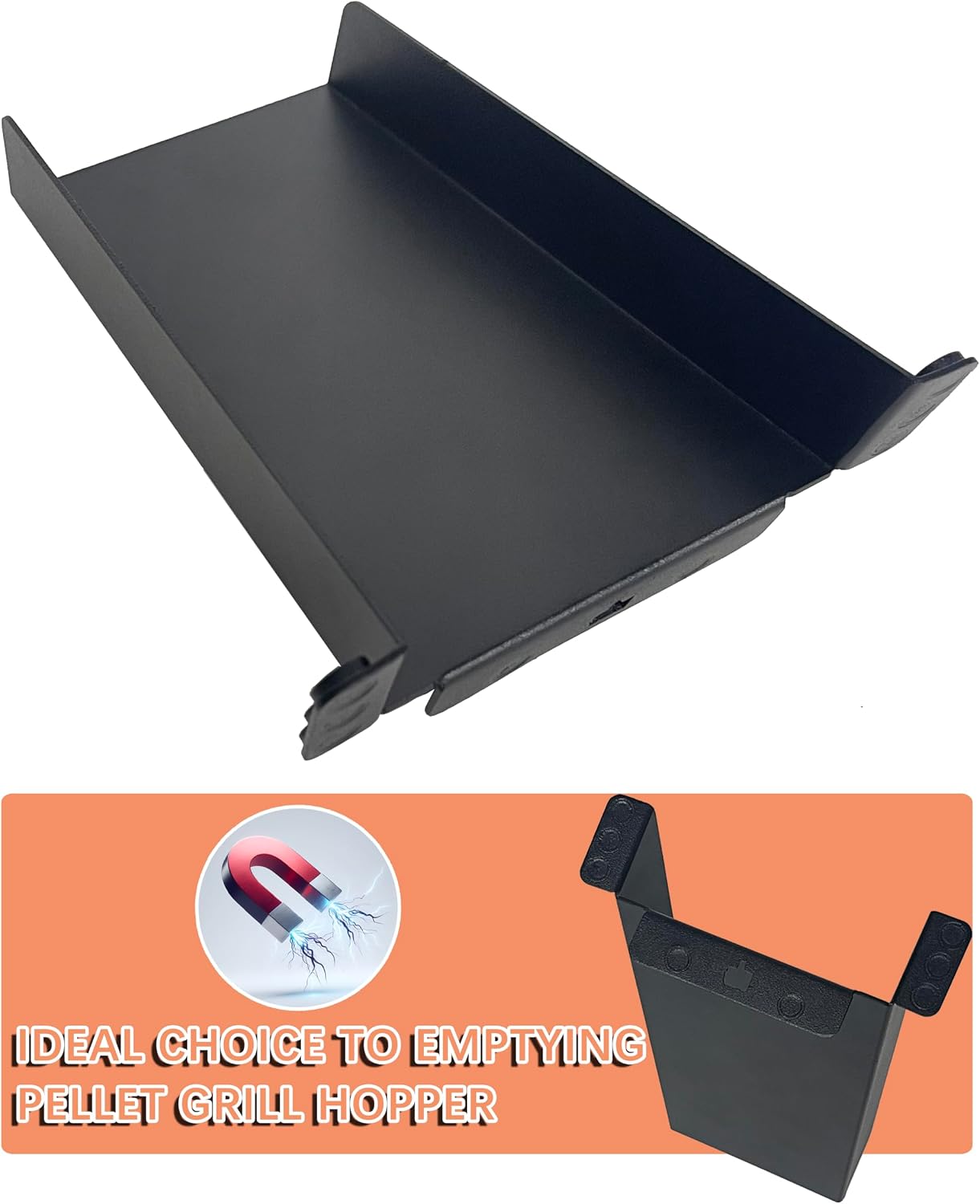 Magnetic Pellet Cleanout Chute Funnel for Traeger & Pit Boss Pellet Grill | Efficient Helper Slide for Cleaner Smoker Hopper. Easily Transfers Pellets to Storage Bin. Accessories for Traeger & Pit Boss
