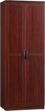 63" 2 Door Kitchen Freestanding Storage Cabinet with 5 Tier Shelving and 2 Adjustable Shelves for Dining Room, Cherry Wood Color